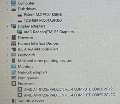 Acer Aspire 3 A315-22, AMD A4-9120e Radeon R3 @1.5GHz, 12GB RAM, 128GB NVMe SSD, 1TB HDD, 15` FHD