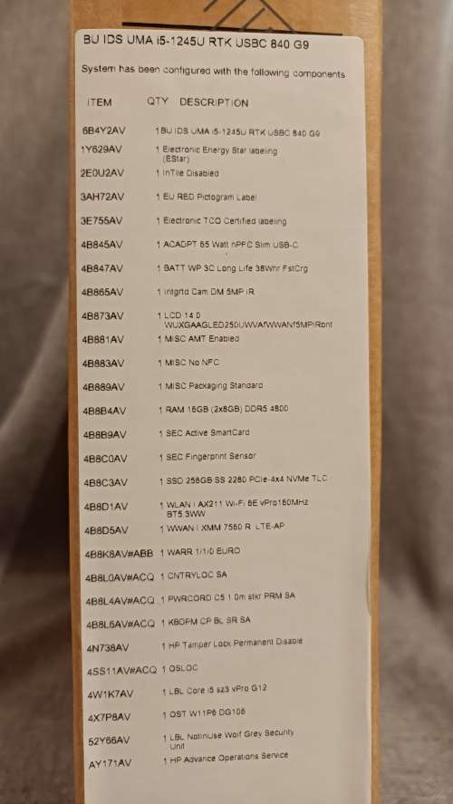 Sealed in box HP EliteBook 840 G9 14-inch WUXGA, 12th Gen, Core i5, 16GB DDR5, 256GB 4th Gen SSD