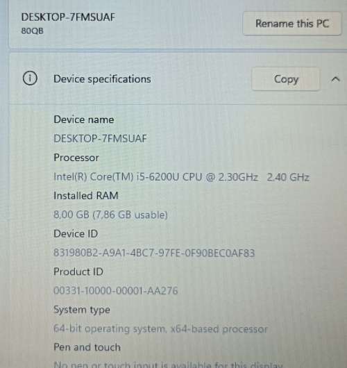 Lenovo E51-80, Intel  i5-6200U@2.3GHz, 15.6` HD Anti-Glare (1366x768) Display, 8GB RAM, 500GB SSD