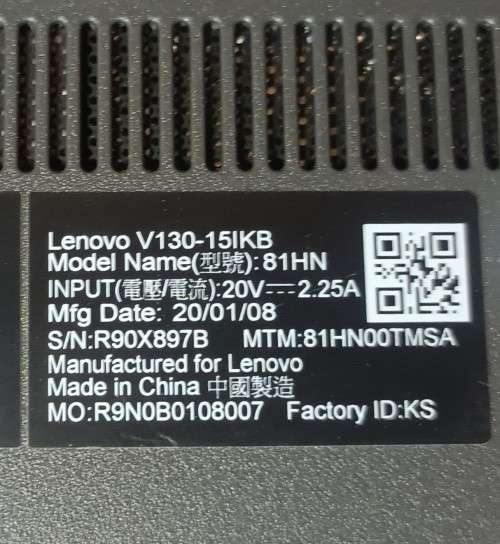 Lenovo V130-15IKB, 8th Gen i5-8250U@1.6GHz, 8GB RAM, 250GB m.2 SD, 1TB HDD, 15` HD Display