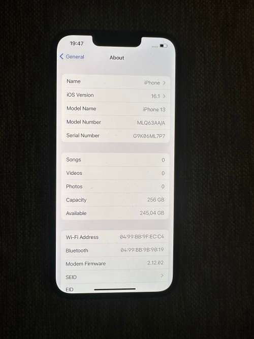 I PHONE 13 256GB 99% BATT HEALTH MINT CONDITION