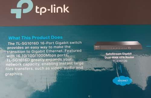 New in Box TP-Link TL-SG1016D, 16 Port GigaBit Unmanaged Switch
