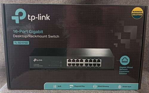New in Box TP-Link TL-SG1016D, 16 Port GigaBit Unmanaged Switch