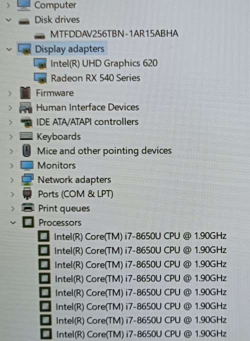 HP EliteBook 840 G5, AMD RX 540 GPU, 8th Gen i7-8650U@1.9GHz, 16GB RAM, 256GB m.2 SSD, 14` FHD