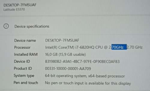 Dell Latitude E5570, Radeon R7-M370 GPU, i7-6820HQ@2.7GGHz, 16GB RAM, 256GB m.2 SSD,15` FHD Display