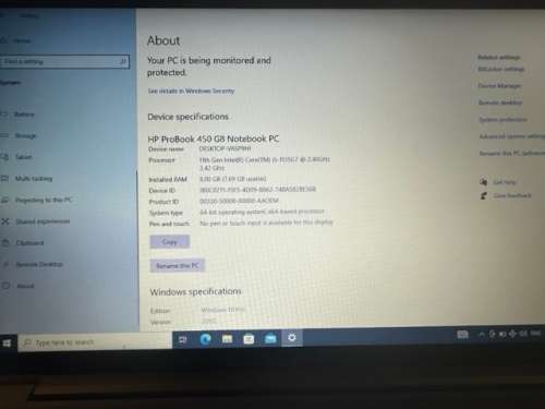 HP 450 G8 CORE i5 11TH GEN 8GB RAM 256GB SSD MINT CONDITION