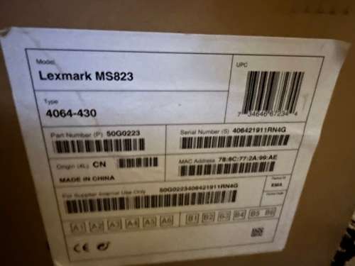 Lexmark MS823 Laser Printer part number  50G0180 New Sealed