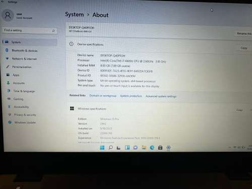 HP EliteBook 840 G3, Intel i5-6200U@2.6GHz, 8GB RAM,  500GB HDD