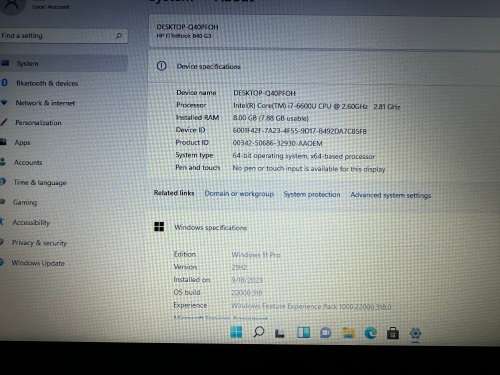 HP EliteBook 840 G3, Intel i7-6200U@2.6GHz, 8GB RAM, 500GB HDD, FHD 14` Display, Windows 11