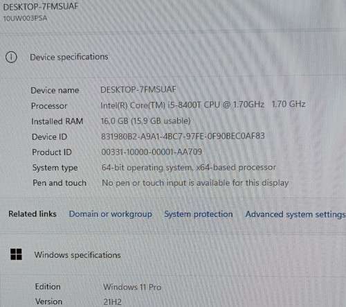 Lenovo V530-24ICB AIO, 8th Gen Intel i5-8400T@1.7GHz, 16GB RAM, 512GB NVMe m.2 SSD, 1Tb HDD, Win11
