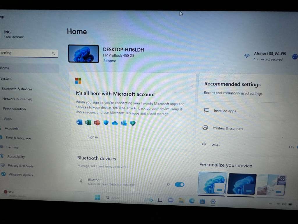 HP ProBook 450 G5, 8th Gen i5-8250U@1.6GHz, 8GB RAM 500GB HDD, 15` FHD Display