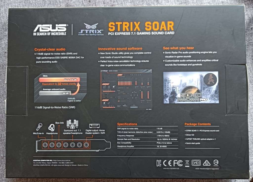 ASUS STRIX SOAR 7.1 PCIe Gaming Sound Card
