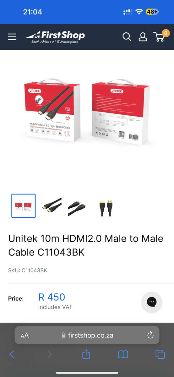 Unitek 10m HDMI2.0 Male to Male Cable C11043BK NEW