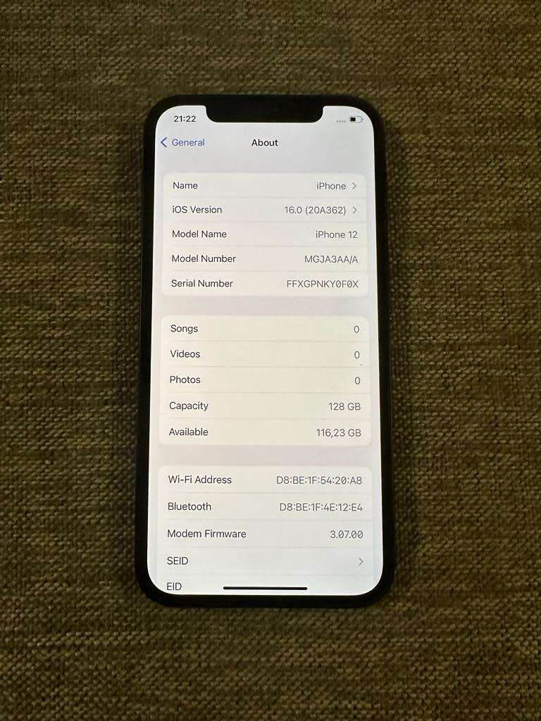 I PHONE 12  64 GB 90% BATTERY HEALTH MINT