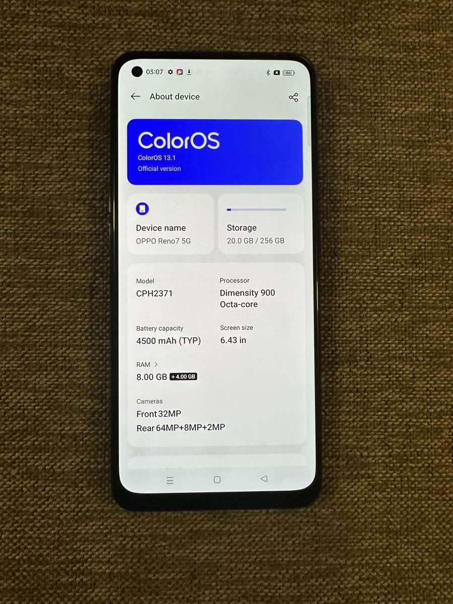 OPPO Reno7 Z 5G 8GB RAM 256GB Dual Sim Mint