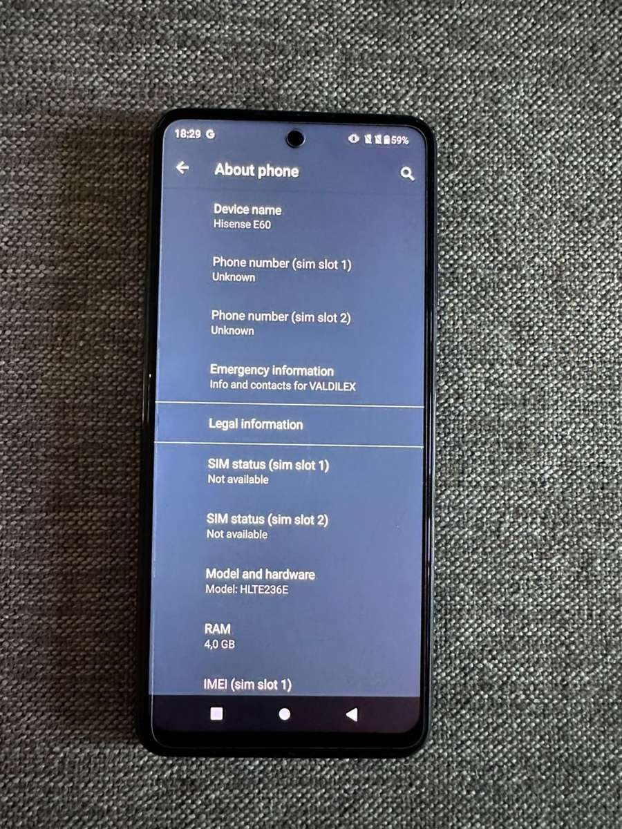Hisense E60 Black Dual Sim Mint