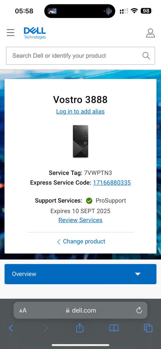 DELL VOSTRO 3888  I5 1OTH GEN 4GB RAM 1TB HDD WITH WIFI STILL UNDER DELL WARRANTY