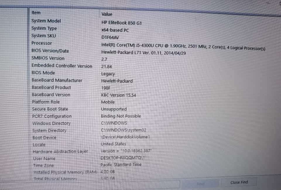 HP ELITEBOOK 850 G1 CORE  I5 4TH GEN