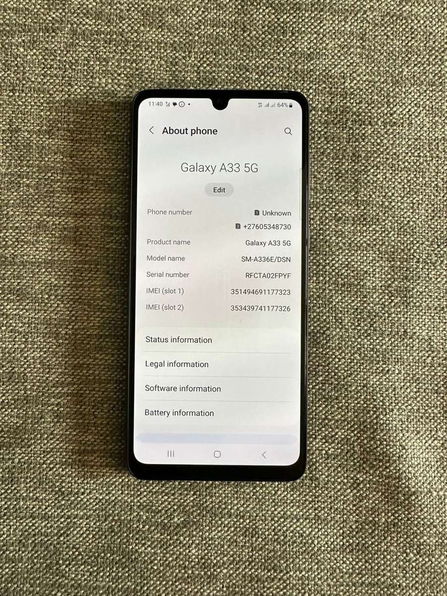 SAMSUNG A33 5G DUAL  SIM MINT CONDITION