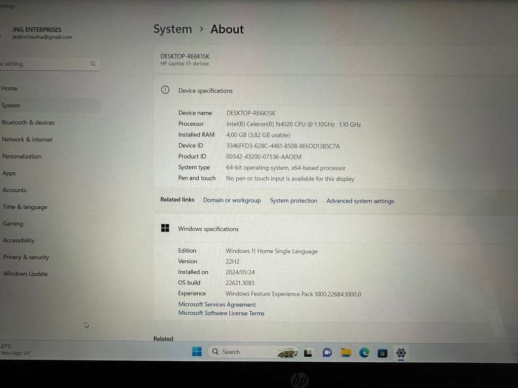 HP Celeron Laptop with 4GB RAM, 500Gb HDD | Bargain