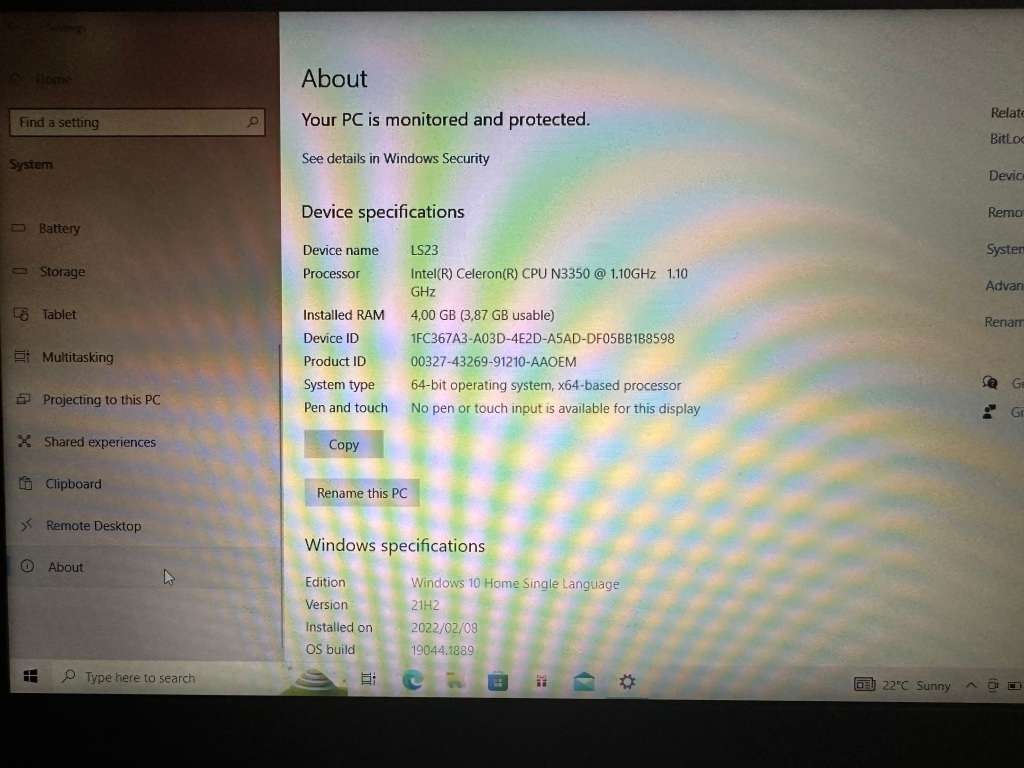 ASUS VIVOBOOK X540NA-GQ254T INTEL CELERON 4GB RAM 500GB HDD