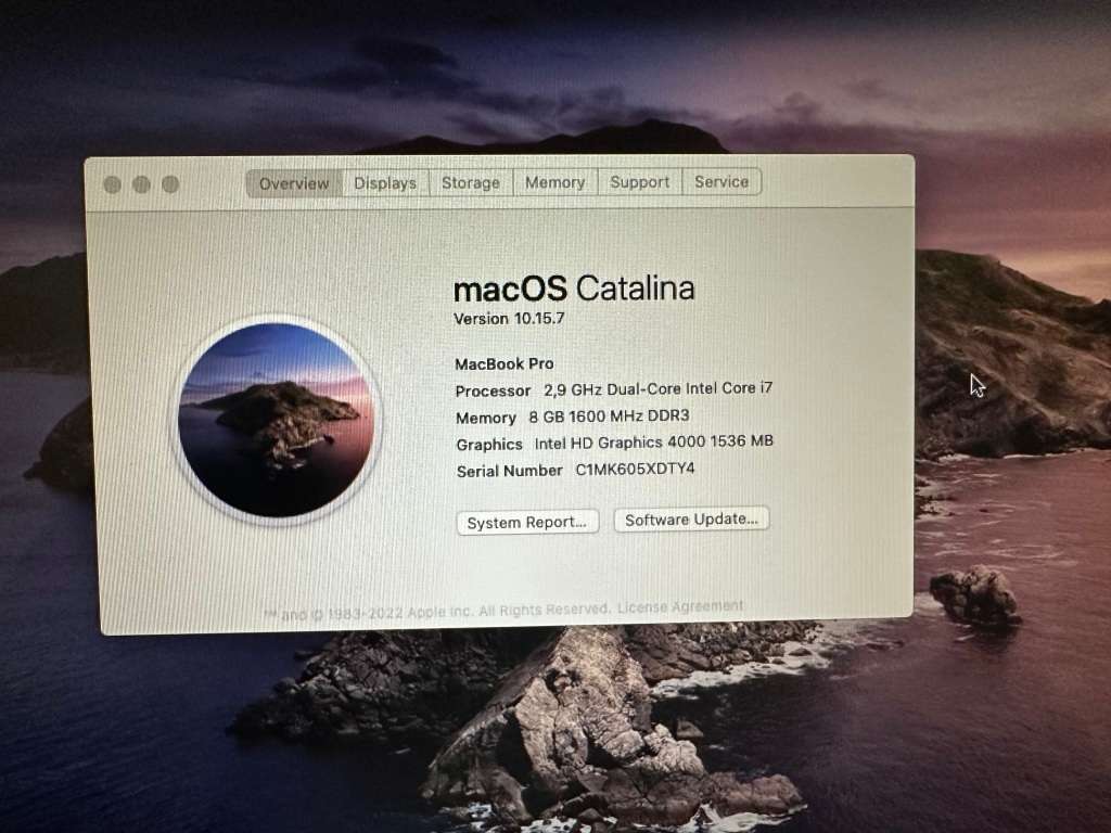 MACBOOK PRO 2012 CORE I7 13 INCH 8GB RAM 500GBHDD