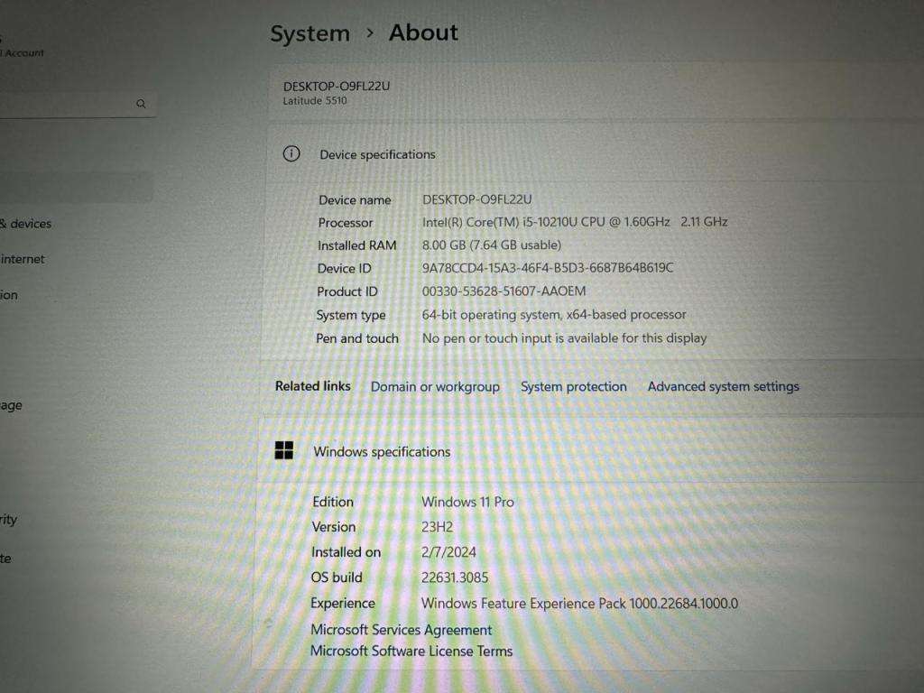 DELL 5510 CORE I5 10TH GEN 16GB RAM 512GB SSD LTE WITH DELL WARRANTY