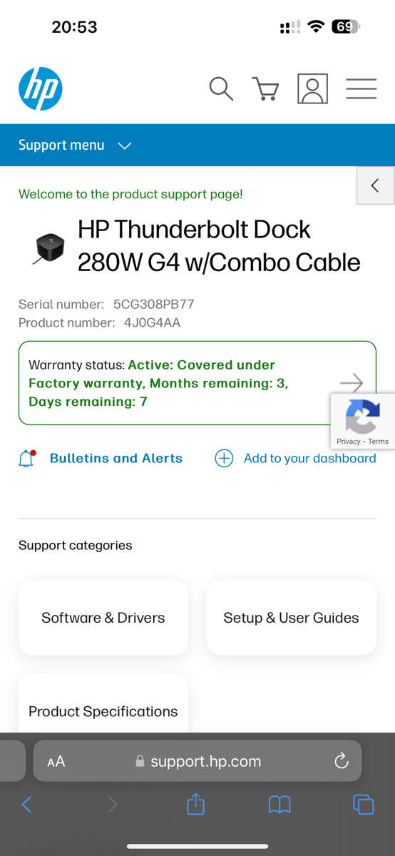 HP Thunderbolt G4 Dock Docking Station 280W New Sealed Hp Warranty