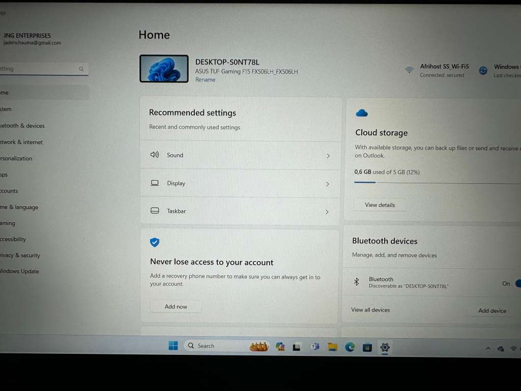 ASUS TUF GAMING FX506LH CORE I5 10TH GEN 24GB RAM 512GB SSD