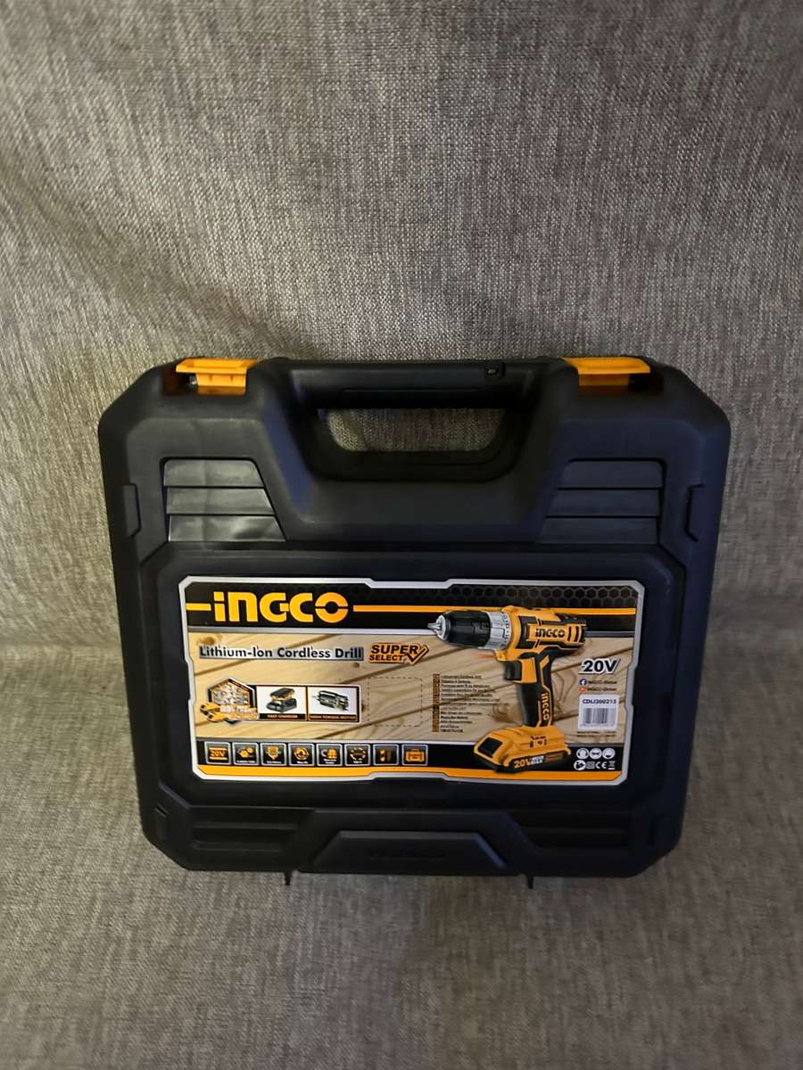Ingco Cidli200215 Cordless 20V Battery Drill with 2 Batteries in Case New