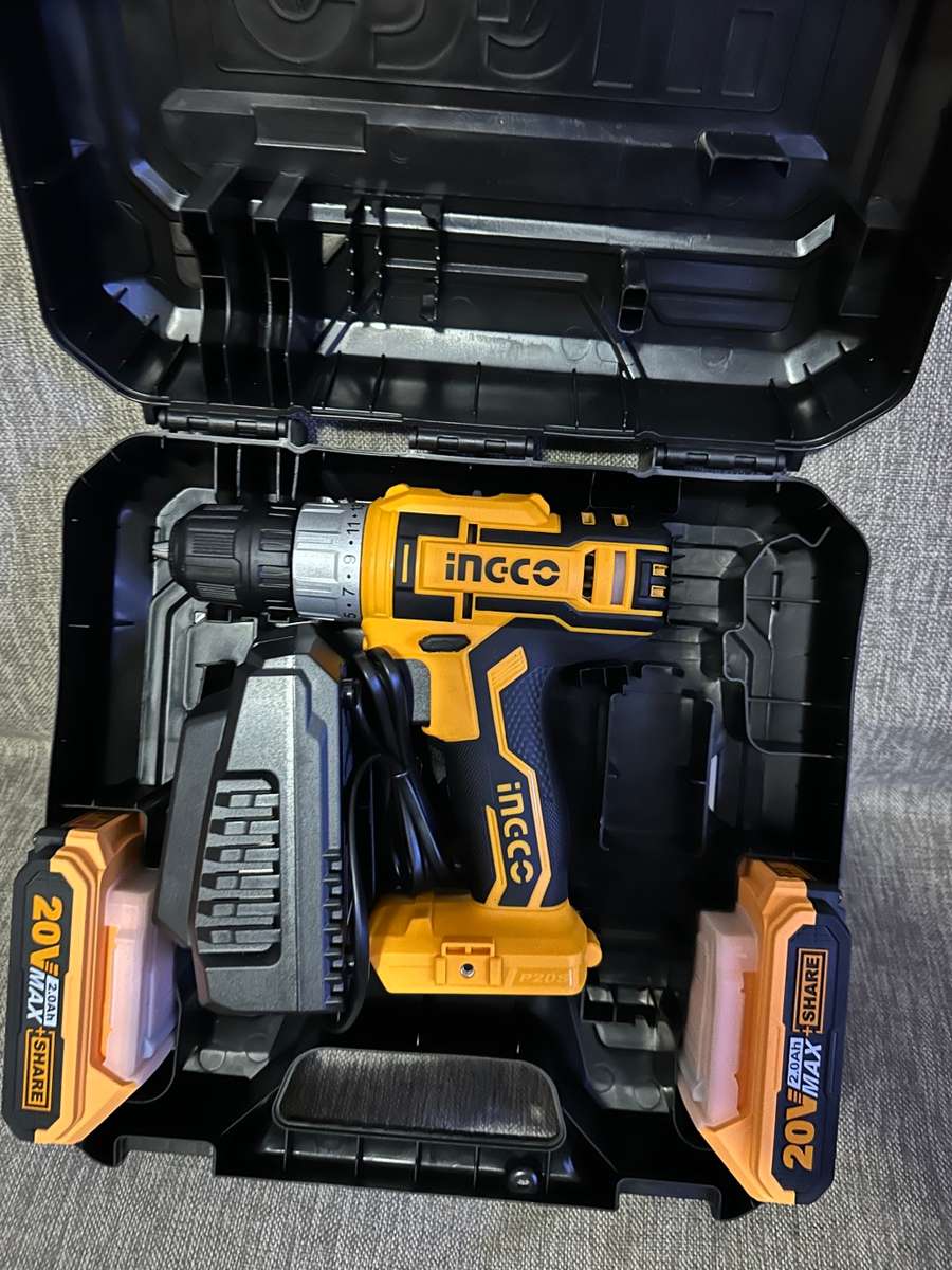 Ingco Cidli200215 Cordless 20V Battery Drill with 2 Batteries in Case New