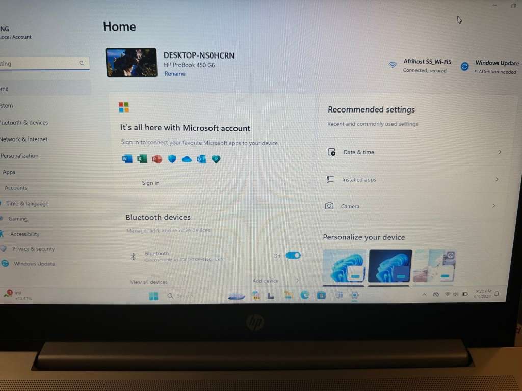 HP PROBOOK 450 G6 CORE I5 8TH GEN 8GB RAM 256GB SSD