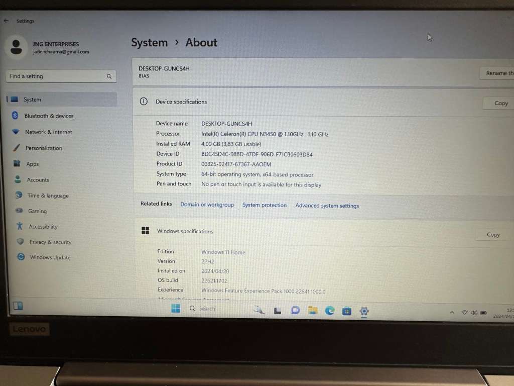 Lenovo 14` Ideapad 120s-14iap 4gb Ram (64gb)Ssd