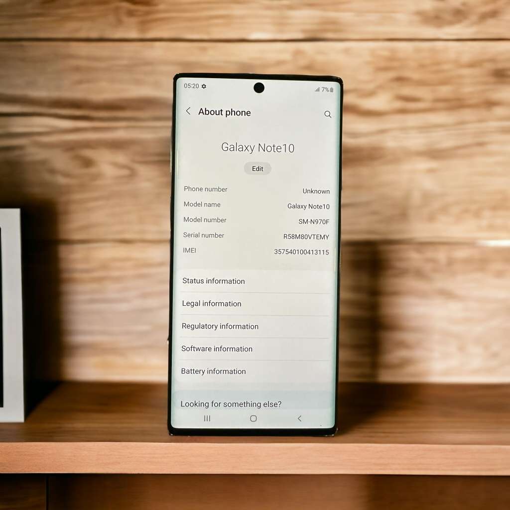 SAMSUNG NOTE 10 SM-N970U SINGLE  SIM SIM 8GB RAM 256GB MINT