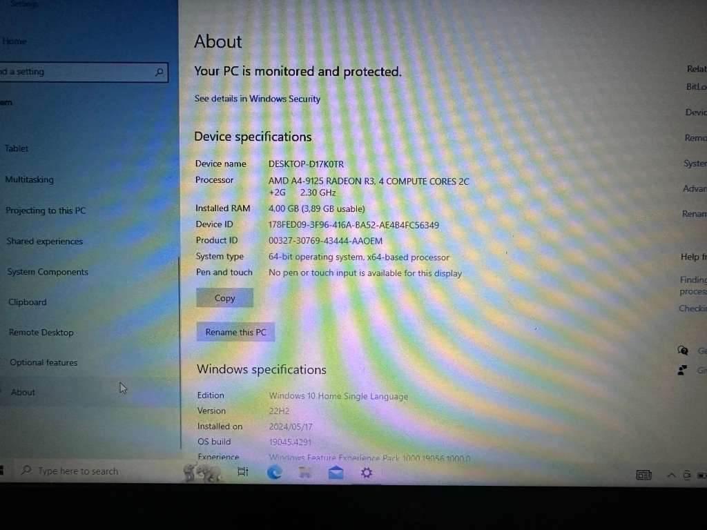 HP 255 G7, AMD A4-9125 RADEON R3 4GB RAM 480GBSSD