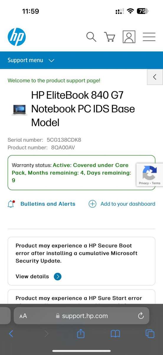 HP ELITEBOOK 840 G7 CORE I7 10TH GEN 16GB RAM 512 GB SSD LTE FHD DISPLAY HP WARRANTY