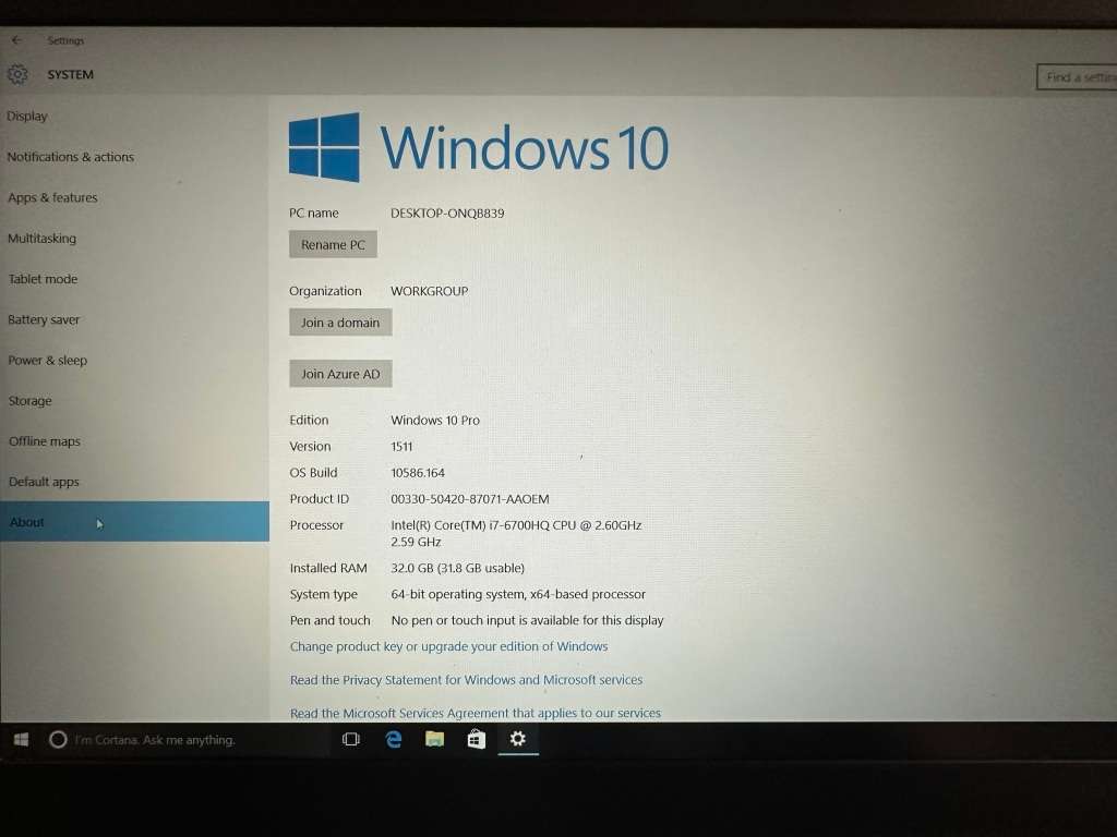 Lenovo ThinkPad P50 Intel i7 6th  Laptop  32GB RAM, 1tbB m.2 SSD, 15.6` FHD Display