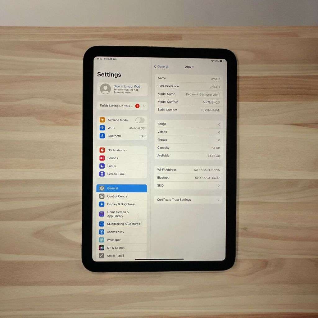 iPad mini (6th gen) Wi-Fi  64GB MINT AS NEW  CONDITION