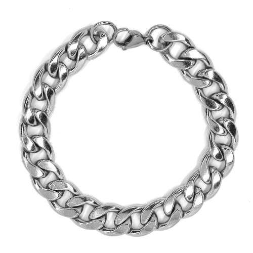 Steel 22cm curb chain bracelet. 12mm Width