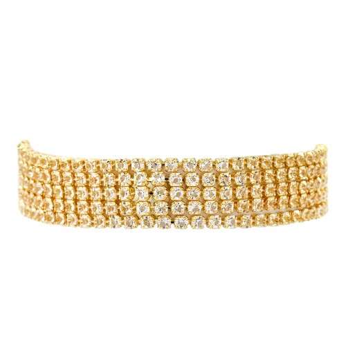 Stunning gold plated 5 row crystal bracelet