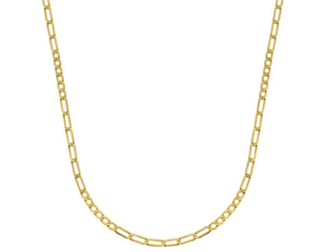 Gorgeous 9ct yellow Gold and Sterling Silver 50cm Figaro chain