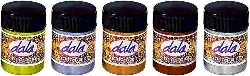 Dala Metallic Fabric Paint Pack - 5 x 50ml Jars