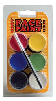 Dala Teddy Face Paint Kit - 6 x 10ml Kit plus Brush