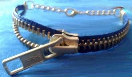 KUTULA Zip Bracelet -  Blue & Gold YKK Zip - M