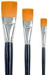 Dala Golden Taklon Flat Brush (Series 759): Set of 3