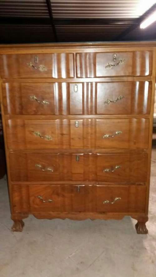 Very large ball and claw chest of drawers .