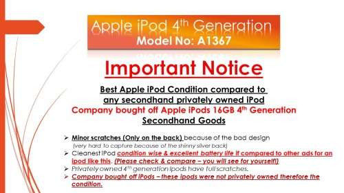 Apple iPod 16GB 4th Generation *Perfect Gift*