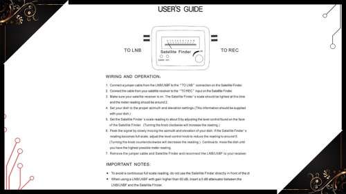 Analog Signal Finder (Meter) Easier way to align your satellite dish!