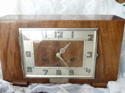 Mantel Clock ART-DECO with Westminster Chime (manual winding) Perfect Working Order
