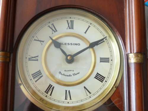 WALL CLOCK  Blessing Quartz with Westminster Chome